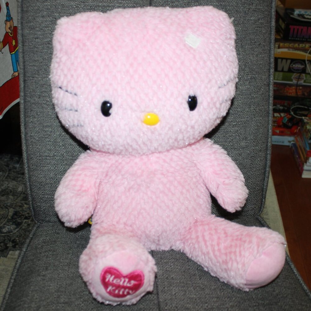 3/$55❤️2011 Hello Kitty Build-A-Bear pink heart waffle plush toy stuffie Sanrio